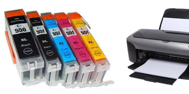 5 ks kompatibilních náplní pro tiskárny Canon PGI-550 + CLI-551CMYK XL