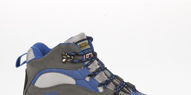 Unisex modro-šedé trekové kotníčkové boty Kimberfeel