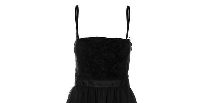 Dámské černé hedvábné korzetové šaty Miss Sixty