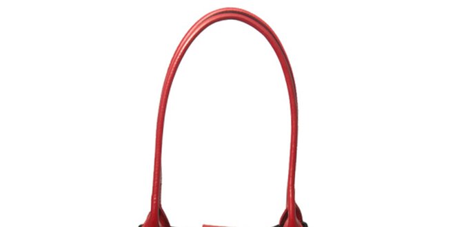 Dámská černá kabelka s červenými lemy a zámečkem Leonardo Farnesi