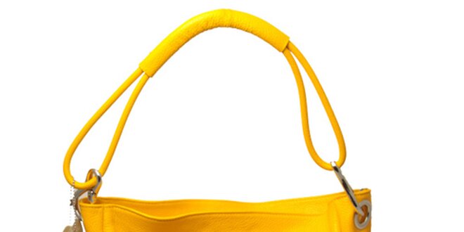 Dámská žlutá kabelka s jedním popruhem Leonardo Farnesi
