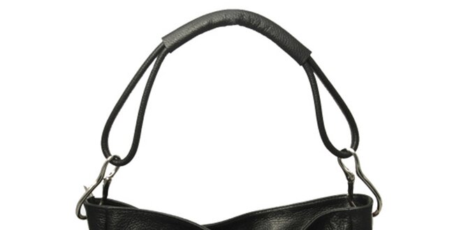 Dámská černá kabelka s jedním popruhem Leonardo Farnesi