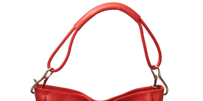 Dámská červená kabelka s jedním popruhem Leonardo Farnesi