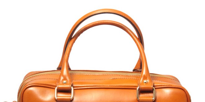 Dámská kožená kabelka v koňakově hnědé barvě Leonardo Farnesi