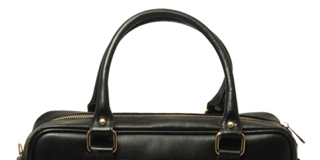 Dámská kožená kabelka v černé barvě Leonardo Farnesi