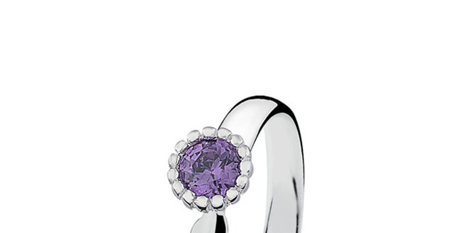 Dámský prstýnek s fialovým kamínkem Spinning