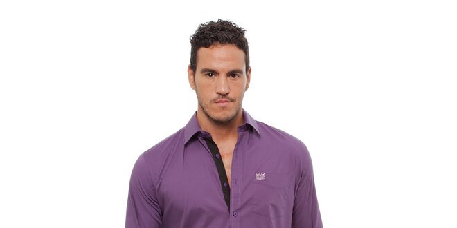 Pánská fialová košile Bendorff s černými detaily
