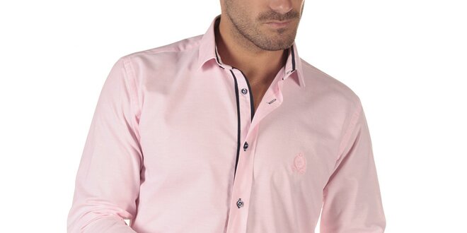 Pánská růžová košile s tmavými detaily CLK
