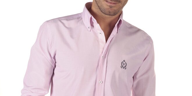 Pánská košile s růžovými proužky CLK