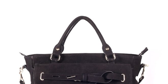 Dámská černá kabelka s ozdobným páskem Kate Lee