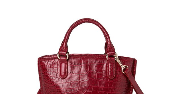 Dámská červená kabelka se vzorem krokodýlí kůže Kate Lee
