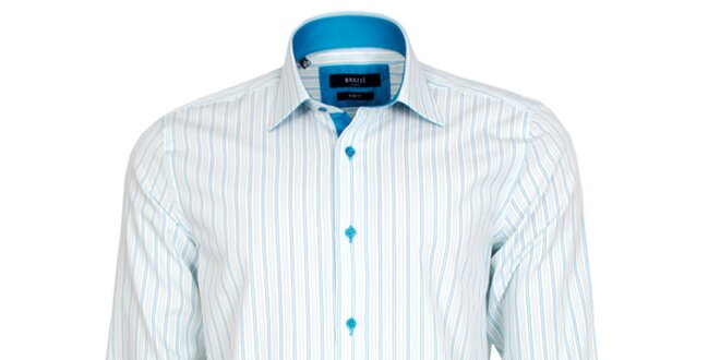 Pánská modro-bíle pruhovaná košile Brazzi