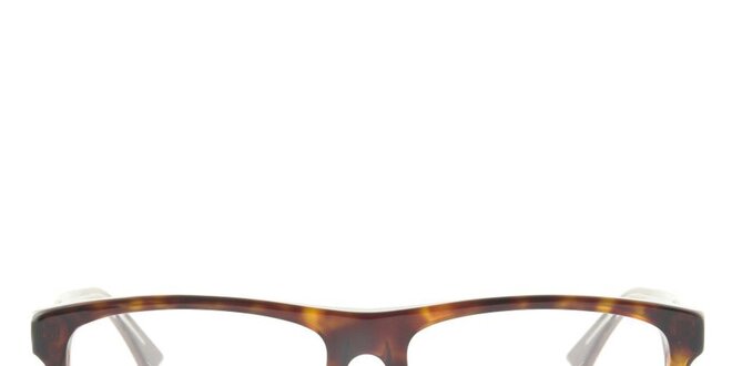 Hnědě žíhané brýlové obroučky Emporio Armani