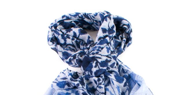 Dámský modrý vzorovaný šátek Gianfranco Ferré