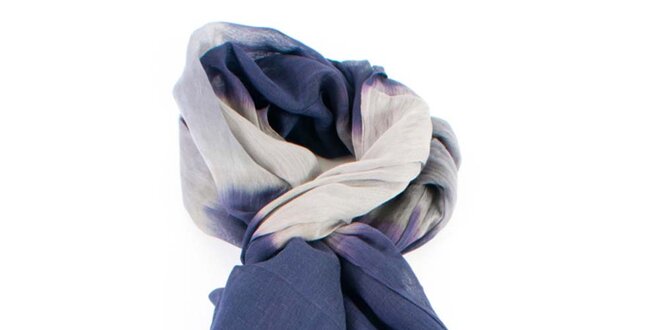 Modrý šátek s barevnými přechody Gianfranco Ferré