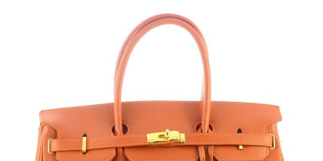 Dámská koňakově hnědá kožená kufříková kabelka Florence Bags