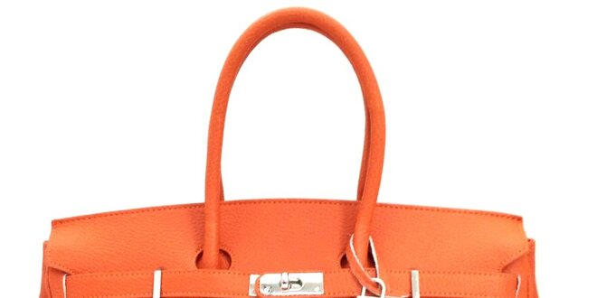 Dámská oranžová kožená kufříková kabelka Florence Bags