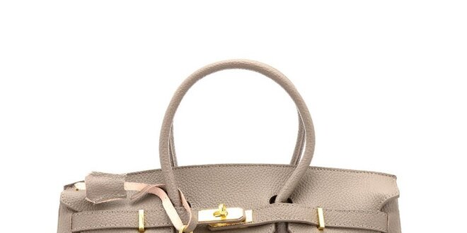 Dámská šedá kožená kufříková kabelka Florence Bags
