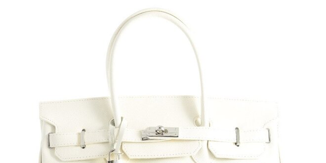 Dámská bílá kožená kufříková kabelka Florence Bags