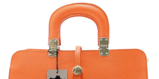 Dámská oranžová vzorovaná kabelka Florence Bags