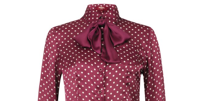 Dámská lesklá puntíkatá košile s mašlí Merc