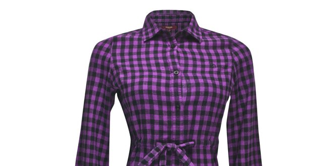 Dámské fialové kostkované košilo-šaty Merc