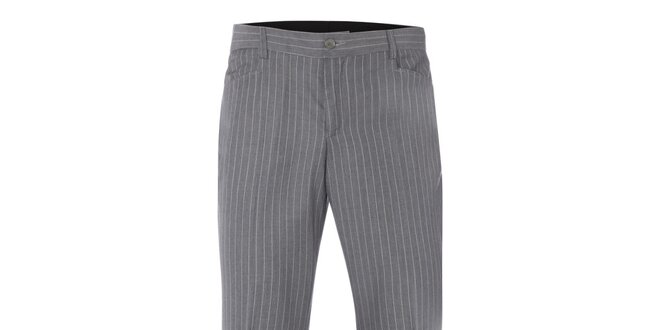 Pánské šedé kalhoty s puky a bílými proužky Merc