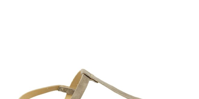 Dámské šedobéžové kožené sandálky Giorgio Picino