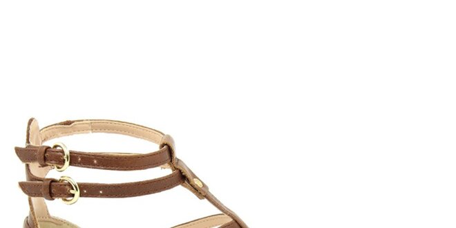 Dámské hnědé kožené gladiátorské sandálky Giorgio Picino