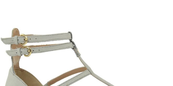 Dámské světlé kožené gladiátorské sandálky Giorgio Picino