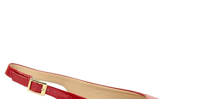 Dámské červené kožené sandálky s podpatkem Giorgio Picino