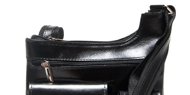 Dámská černá kabelka Mangotti s vnějšími kapsami