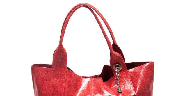 Dámská červená kabelka se dvěma uchy Mangotti