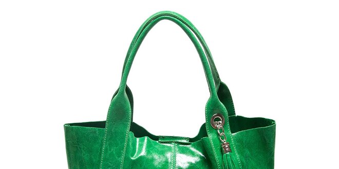 Dámská zelená kabelka se dvěma uchy Mangotti
