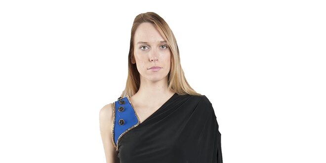 Dámské dvouvrstvé černo-modré šaty Via Bellucci
