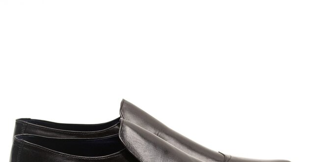 Pánské černé kožené elegantní boty Armand Basi