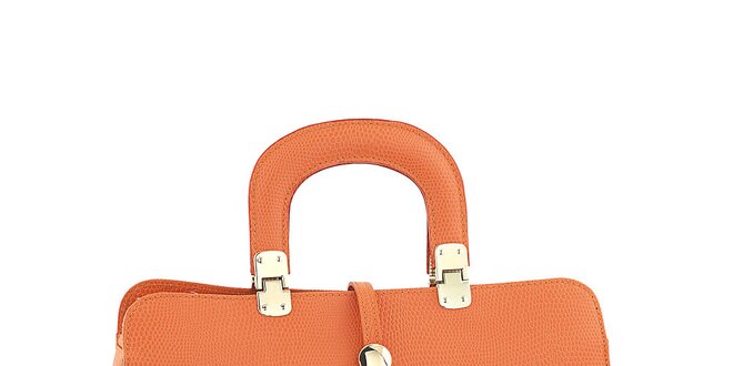 Dámská oranžová kožená kabelka Ore 10
