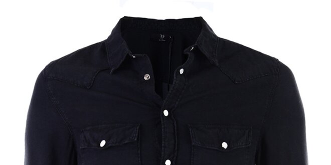 Pánská černá džínová košile Ron Abraham