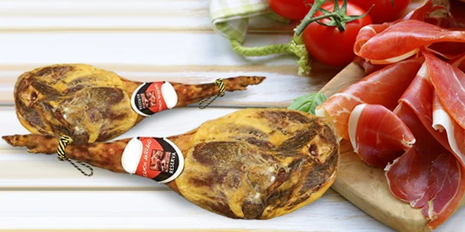Luxusní sušená šunka v dárkové sadě