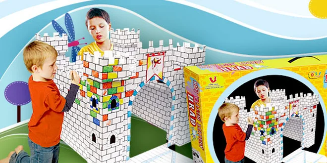 Hrad v podobě 3D omalovánky