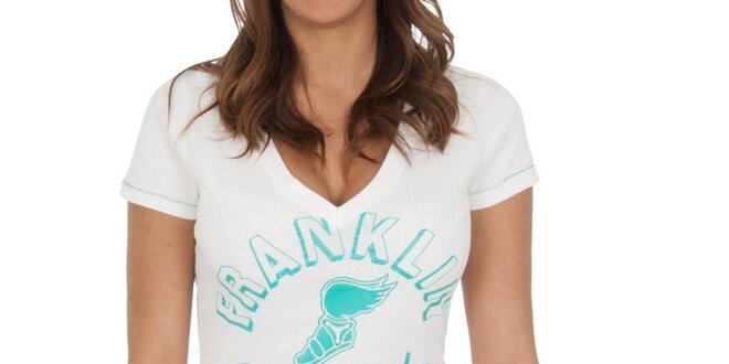 Dámské bílé tričko se zeleným potiskem Franklin & Marshall