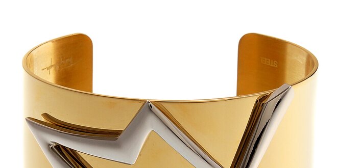 Dámský zlatý ocelový náramek Thierry Mugler se stříbrnou hvězdou
