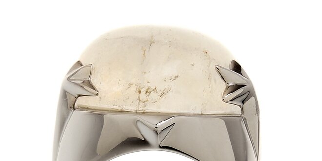 Dámský ocelový prsten Thierry Mugler s bílým krystalem