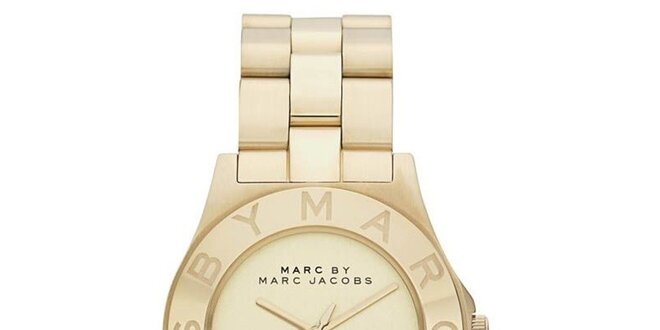Dámské pozlacené ocelové hodinky s jednoduchým ciferníkem Marc Jacobs