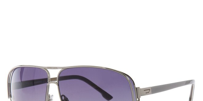 Pánské stříbrné sluneční brýle Diesel s gradientními skly