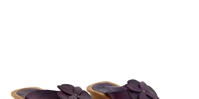 Dámské fialové žabky s kytičkou La Bellatrix