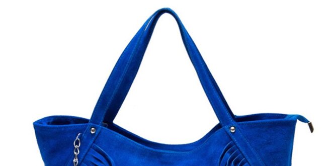 Dámská modrá kabelka s třásněmi Luisa Vannini