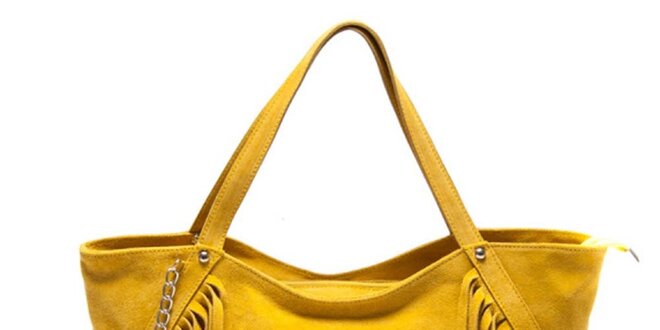Dámská žlutá kabelka s třásněmi Luisa Vannini