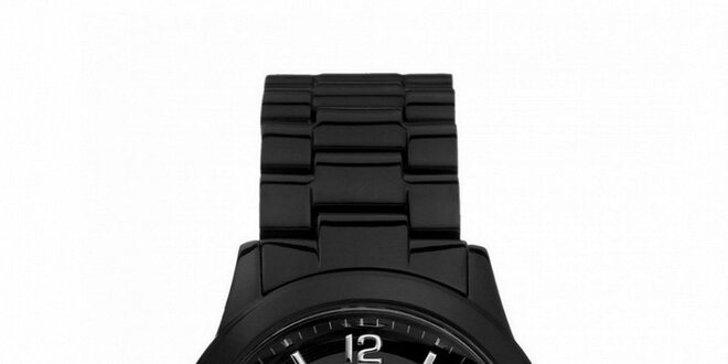 Lehké polykarbonátové černé hodinky