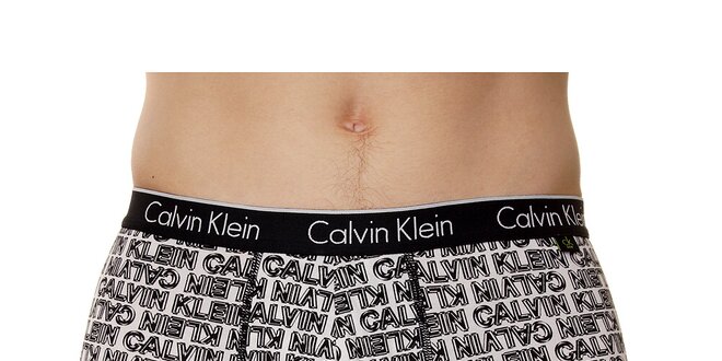 Pánské černo-bílé boxerky Calvin Klein s potiskem